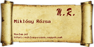 Miklósy Rózsa névjegykártya