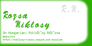 rozsa miklosy business card